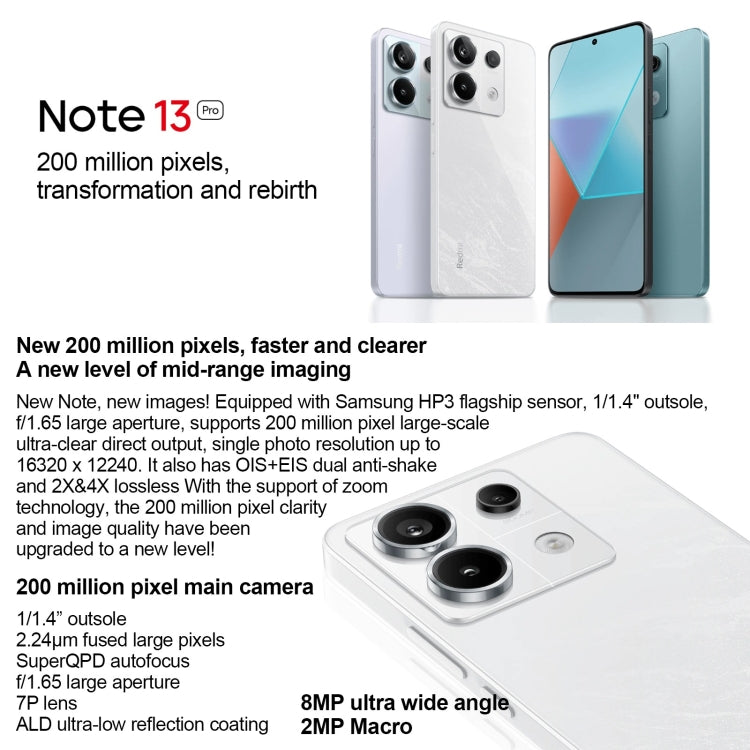 Xiaomi Redmi Note 13 Pro 5G, 6.67 inch MIUI 14 Snapdragon 7s Gen 2 Octa Core 4nm up to 2.4GHz, NFC, Network: 5G Xiaomi Redmi Note 13 Pro 5G, 6.67 inch MIUI 14 Snapdragon 7s Gen 2 Octa Core 4nm up to 2.4GHz, NFC, Network: 5G